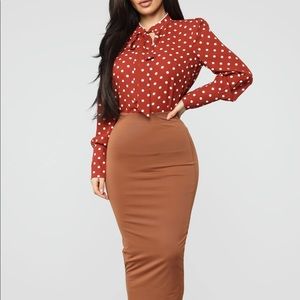 Rhonda top- Rust/White